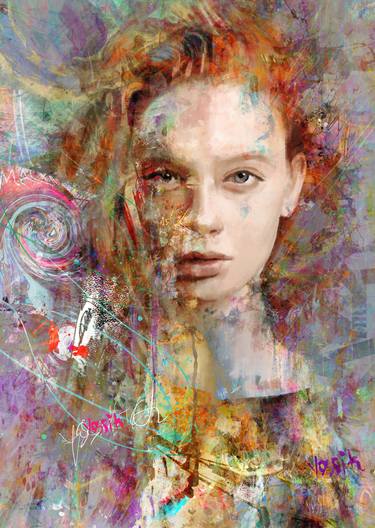 Original Abstract Expressionism Portrait Paintings by yossi kotler
