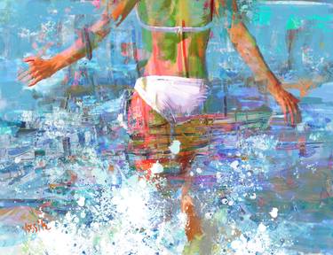 Print of Abstract Expressionism Beach Paintings by yossi kotler