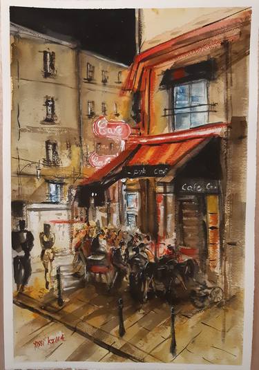 evening at the cafe in paris thumb