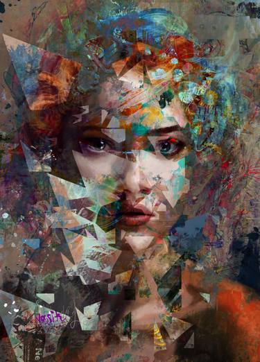 Print of Abstract Expressionism Portrait Paintings by yossi kotler