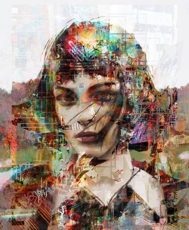 Original Abstract Expressionism People Mixed Media by yossi kotler