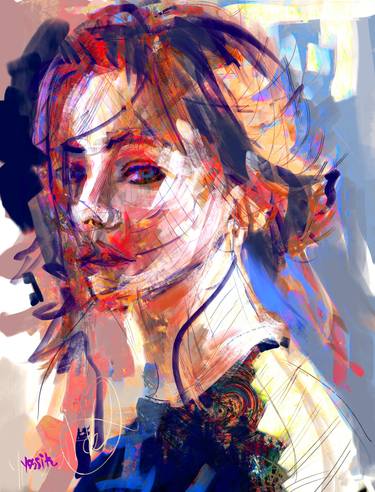 Original Abstract Expressionism Portrait Paintings by yossi kotler