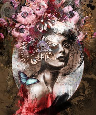 Original Abstract Expressionism Portrait Mixed Media by yossi kotler