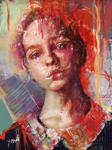 Print of Conceptual Portrait Mixed Media by yossi kotler