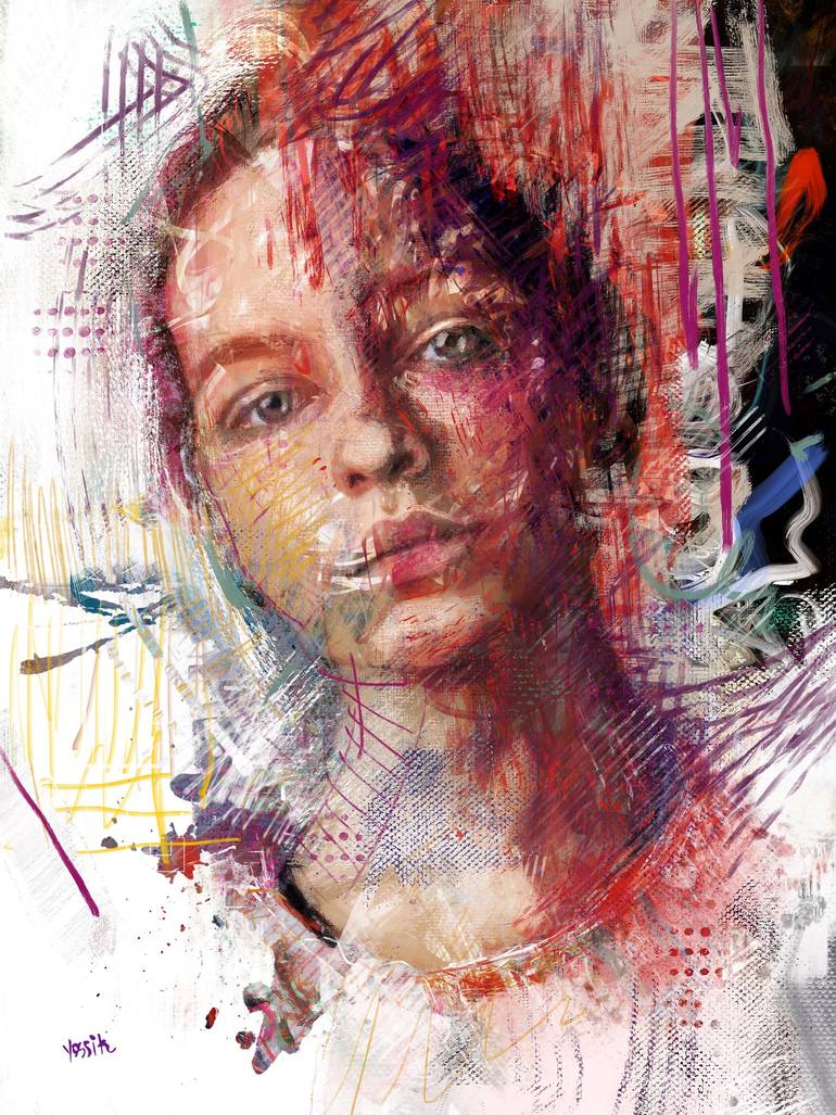 Print of Conceptual Portrait Mixed Media by Yossi Kotler