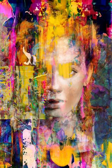 Print of Abstract Expressionism Portrait Paintings by yossi kotler