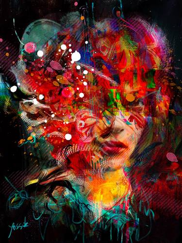 Original Portrait Mixed Media by yossi kotler