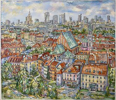Original Contemporary Cities Painting by Joanna Tyka