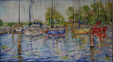 Original Expressionism Boat Paintings by Joanna TYKA