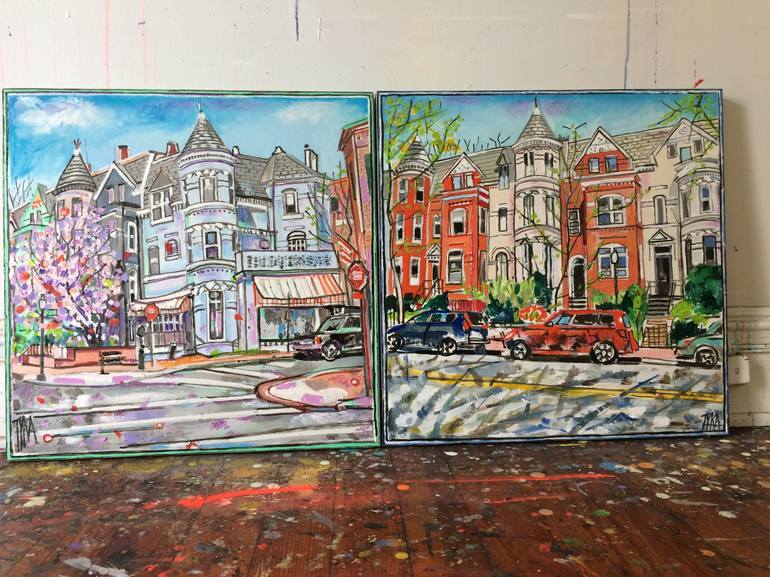 Original Impressionism Cities Painting by Joanna TYKA