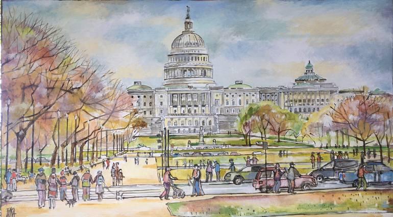 Washington DC Capitol Painting by Joanna TYKA Saatchi Art