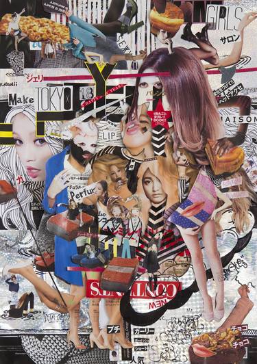 Original Pop Art Fantasy Collage by Shigetoshi Furutani