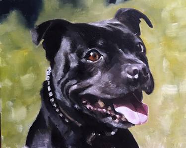 Original Impressionism Dogs Painting by James Coates