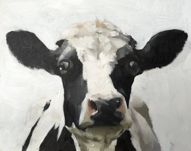 Original Impressionism Cows Painting by James Coates