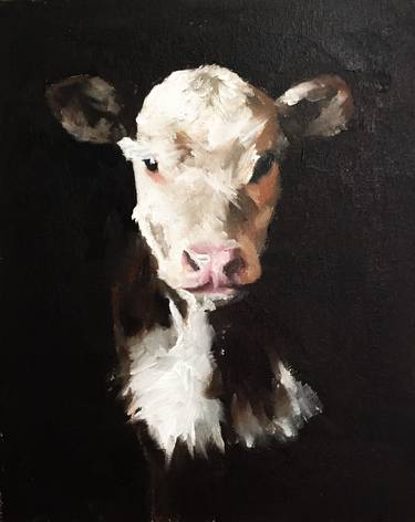 Original Impressionism Cows Painting by James Coates