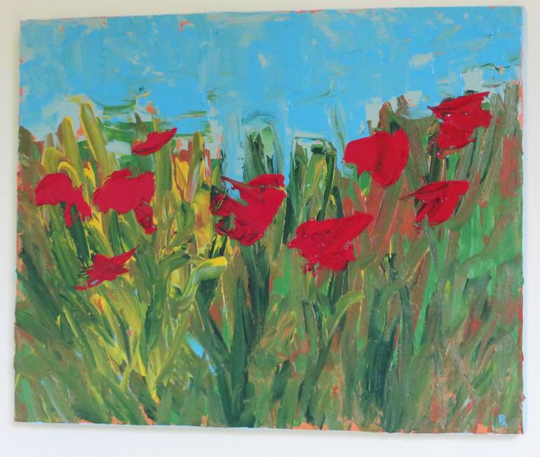 Original Expressionism Garden Painting by Robert Alexander