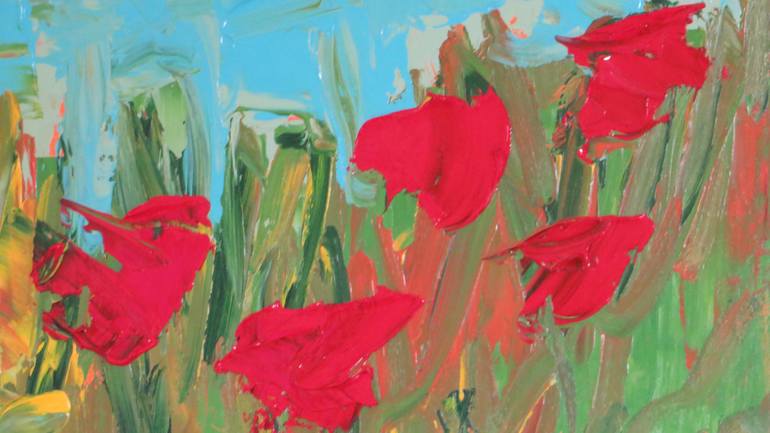 Original Expressionism Garden Painting by Robert Alexander