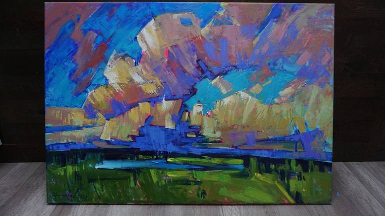 Original Expressionism Landscape Painting by Anastasiia Kraineva