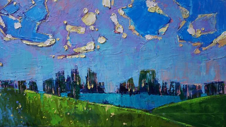 Original Expressionism Landscape Painting by Anastasiia Kraineva