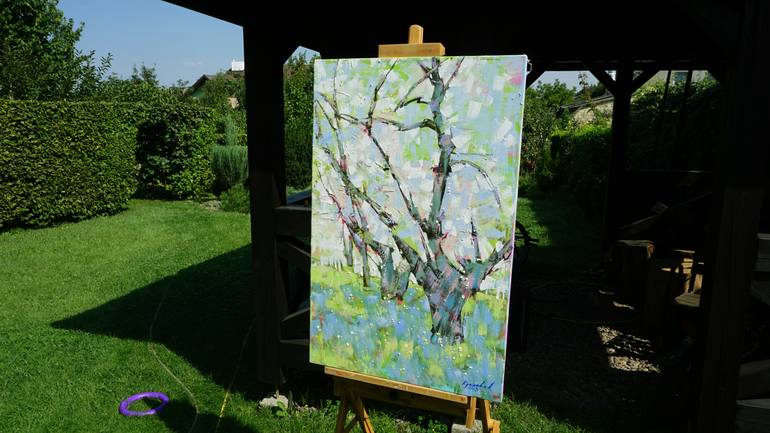 Original Abstract Expressionism Landscape Painting by Anastasiia Kraineva