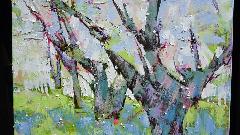 Original Abstract Expressionism Landscape Painting by Anastasiia Kraineva