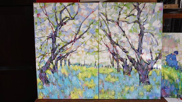 Original Abstract Expressionism Landscape Painting by Anastasiia Kraineva