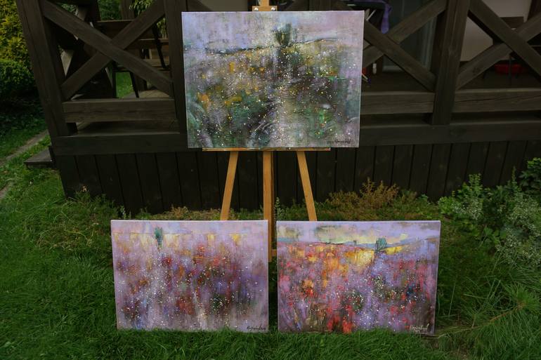 Original Abstract Expressionism Landscape Painting by Anastasiia Kraineva