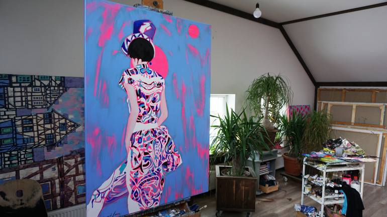 Original Art Deco Women Painting by Anastasiia Kraineva