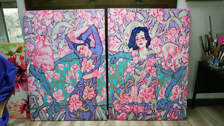 Original Art Deco Women Painting by Anastasiia Kraineva