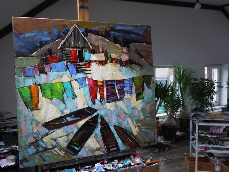 Original Abstract Expressionism Landscape Painting by Anastasiia Kraineva