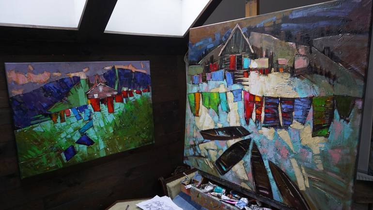 Original Abstract Expressionism Landscape Painting by Anastasiia Kraineva