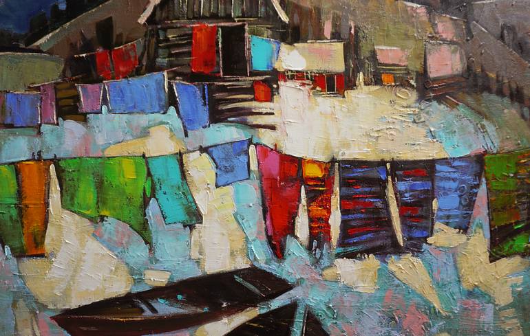 Original Abstract Expressionism Landscape Painting by Anastasiia Kraineva