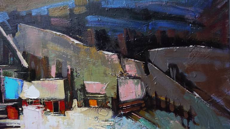 Original Abstract Expressionism Landscape Painting by Anastasiia Kraineva