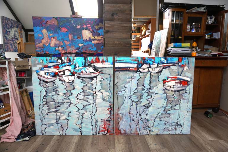 Original Expressionism Seascape Painting by Anastasiia Kraineva