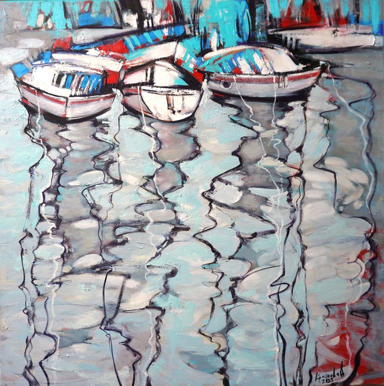 Original Expressionism Seascape Painting by Anastasiia Kraineva