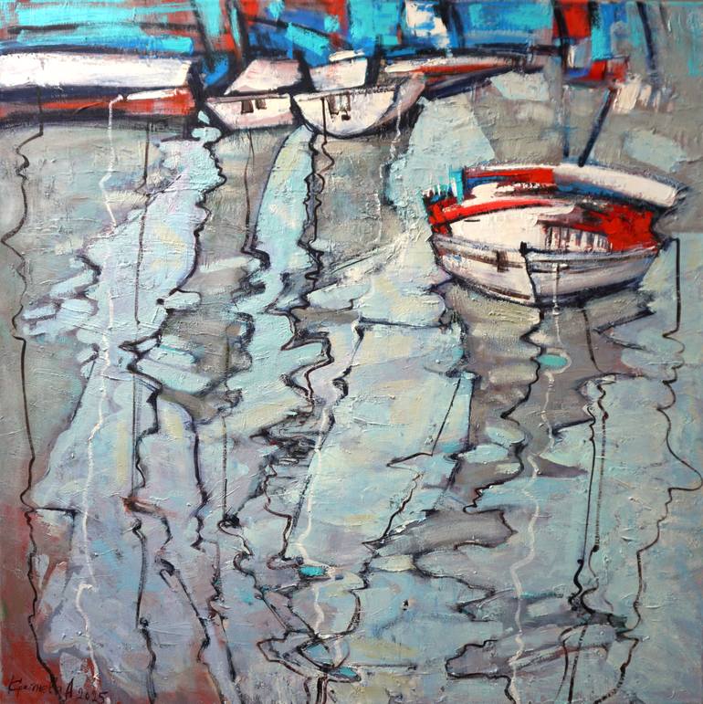 Original Expressionism Seascape Painting by Anastasiia Kraineva