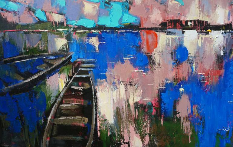 Original Abstract Expressionism Landscape Painting by Anastasiia Kraineva