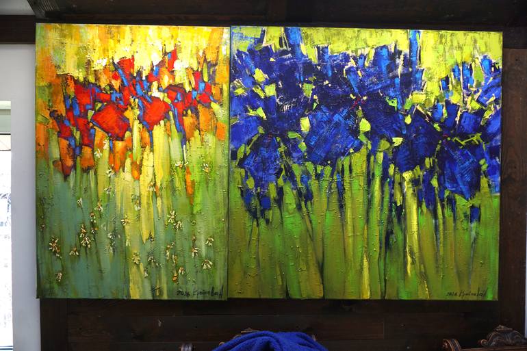 Original Expressionism Floral Painting by Anastasiia Kraineva