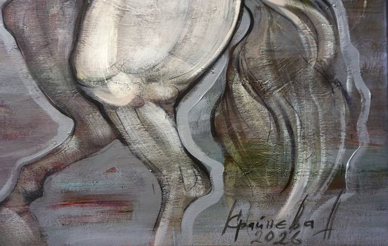 Original Abstract Expressionism Horse Painting by Anastasiia Kraineva