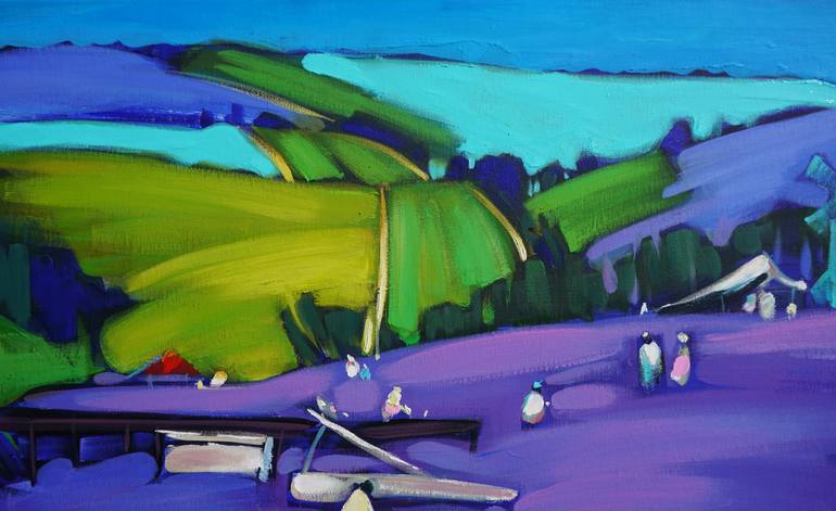 Original Abstract Expressionism Landscape Painting by Anastasiia Kraineva