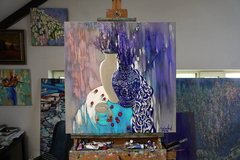 Original Abstract Expressionism Still Life Painting by Anastasiia Kraineva