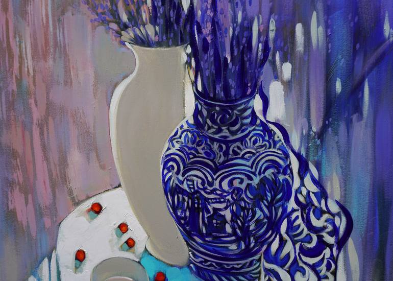 Original Abstract Expressionism Still Life Painting by Anastasiia Kraineva
