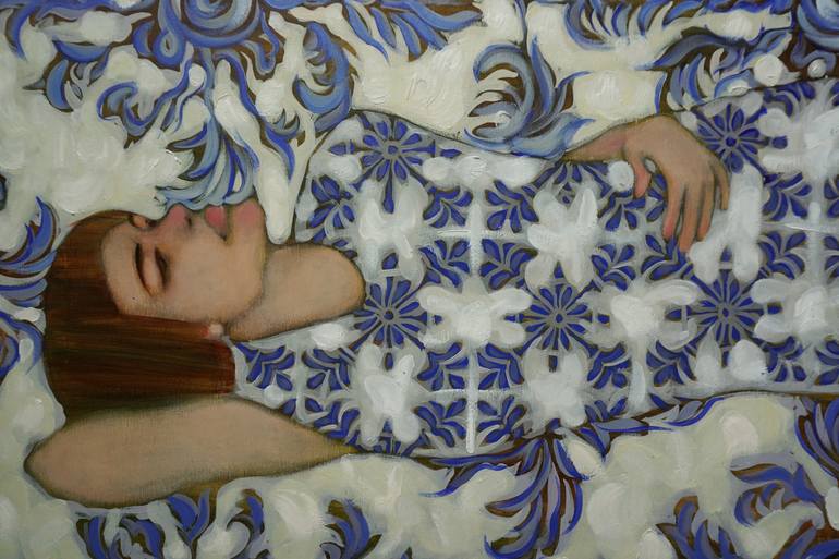 Original Art Deco Women Painting by Anastasiia Kraineva