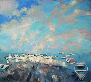 Print of Expressionism Seascape Paintings by Anastasiia Kraineva