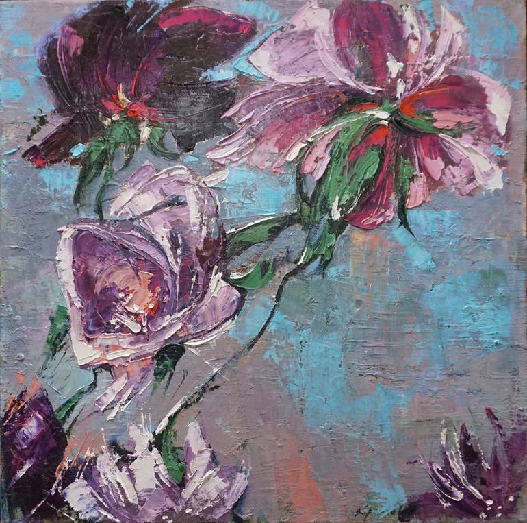 Original Abstract Expressionism Floral Painting by Anastasiia Kraineva