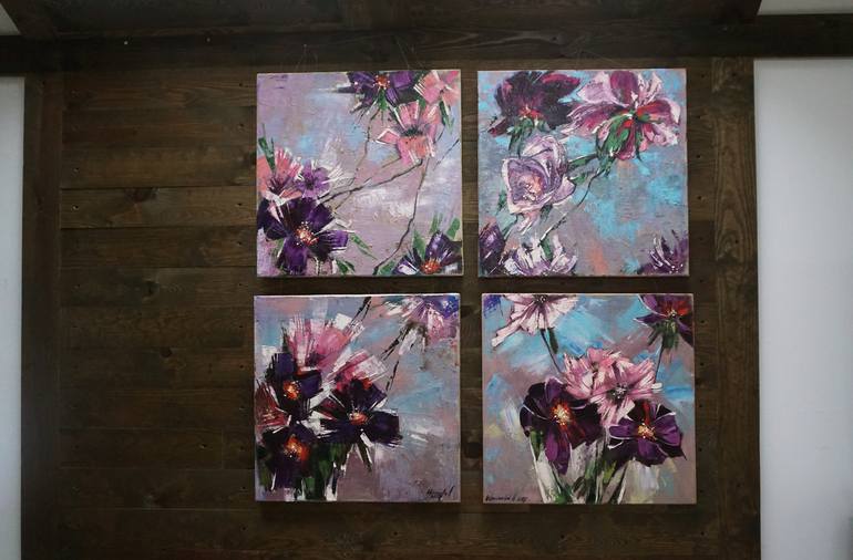 Original Abstract Expressionism Floral Painting by Anastasiia Kraineva