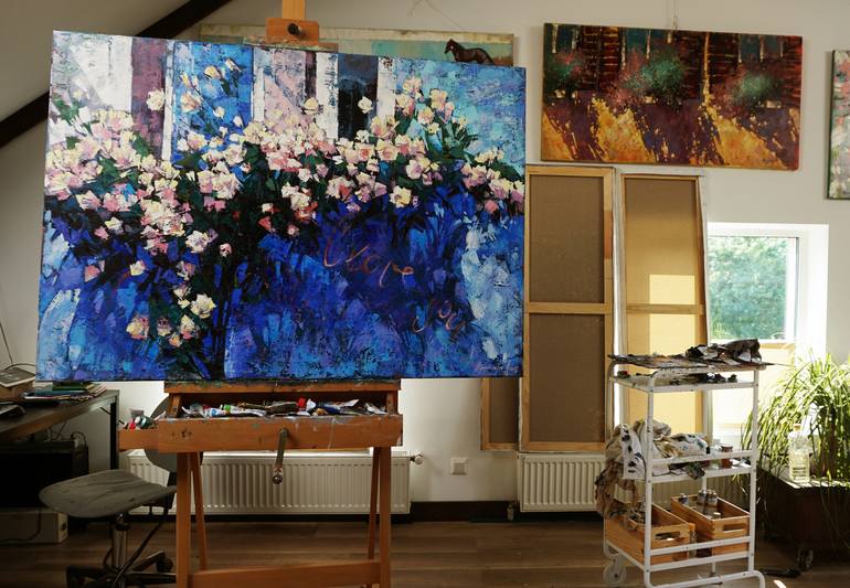 Original Expressionism Floral Painting by Anastasiia Kraineva