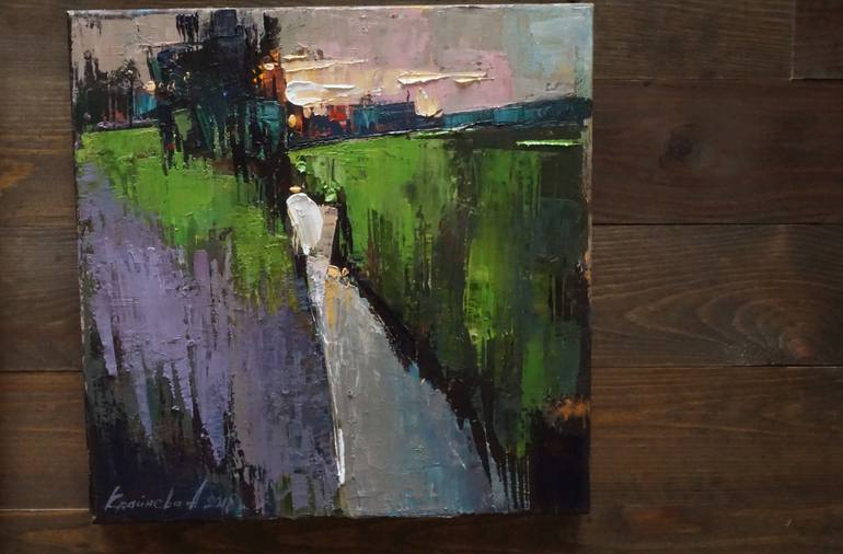 Original Abstract Landscape Painting by Anastasiia Kraineva