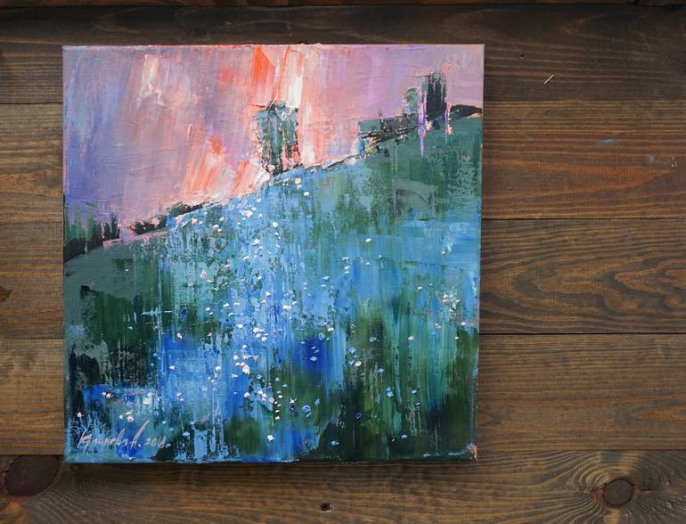 Original Abstract Landscape Painting by Anastasiia Kraineva