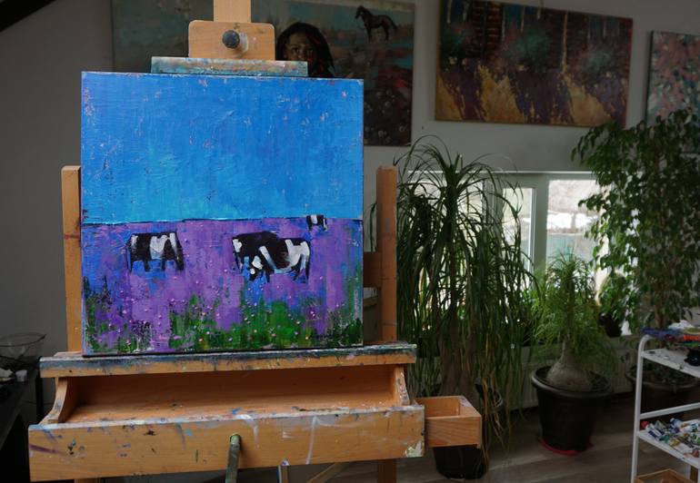 Original Expressionism Animal Painting by Anastasiia Kraineva